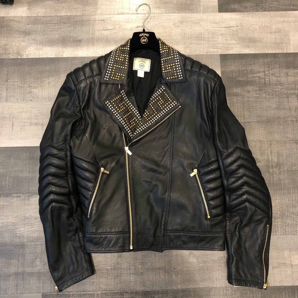 Versace x H&M leather studded jacket XL
